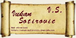 Vukan Sotirović vizit kartica